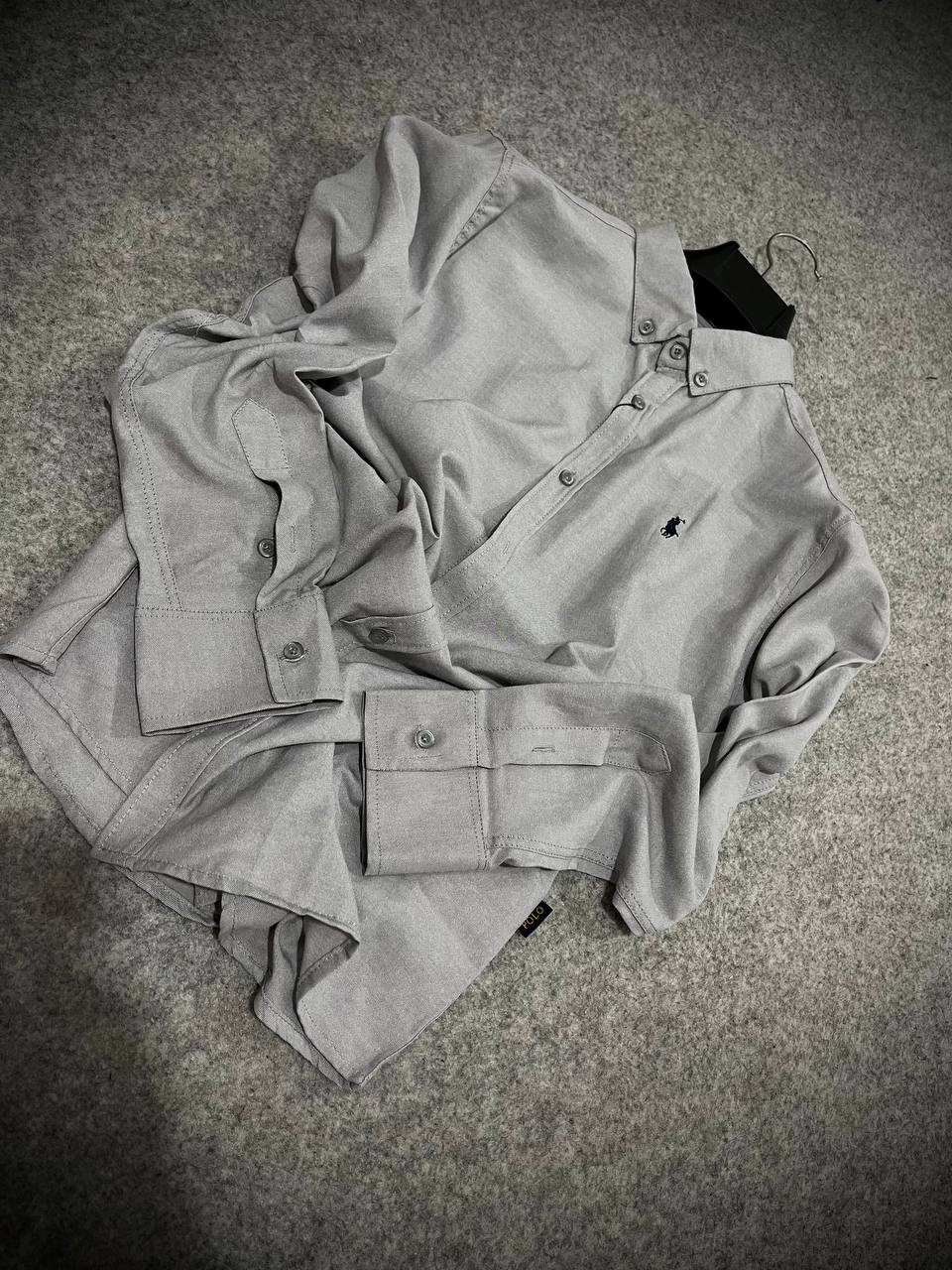 پیراهن آستین بلند مردانه پولو در رنگ خاکستری