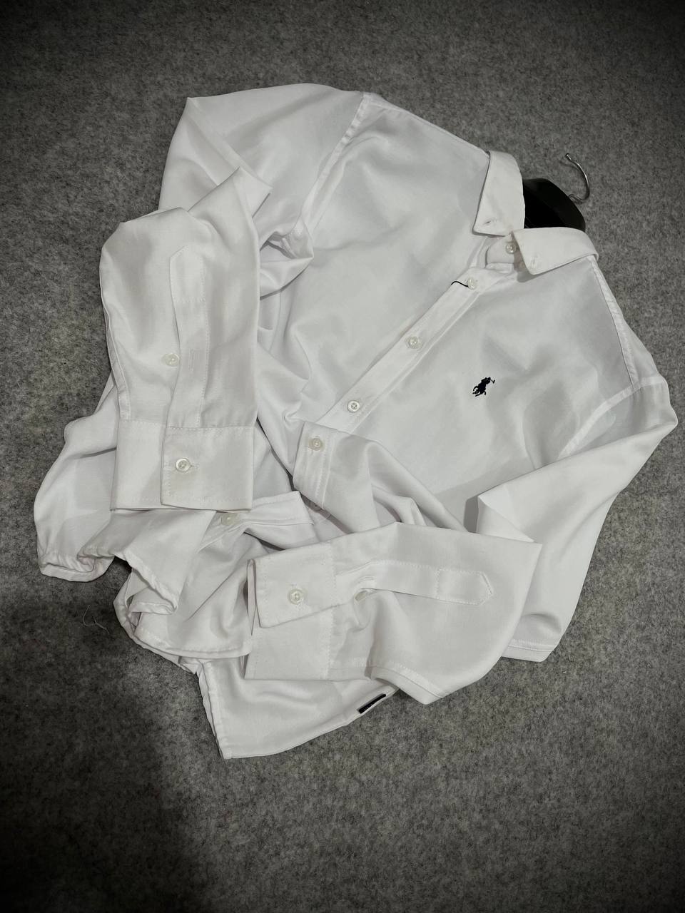 پیراهن آستین بلند مردانه پولو در رنگ سفید