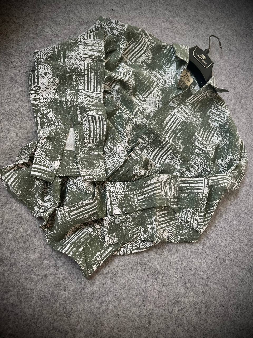 پیراهن کنفی مردانه آستین بلند با رنگبندی طوسی، سبز، مشکی و نوکمدادی