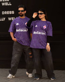 تیشرت مردانه فیورنتینا قواره لش – رنگ بنفش – طرح هواداری Fiorentina – پارچه مچنیست سنگشور