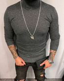 بافت یقه اسکی مردانه رنگ زرشکی — فریسایز — پارچه فولکش