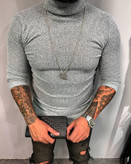 بافت یقه اسکی مردانه رنگ زرشکی — فریسایز — پارچه فولکش