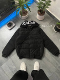 کاپشن باکسی مردانه پارچه سیلیکونی ضدآب – سه طرح مشکی با سایزبندی( L تا 2XL)