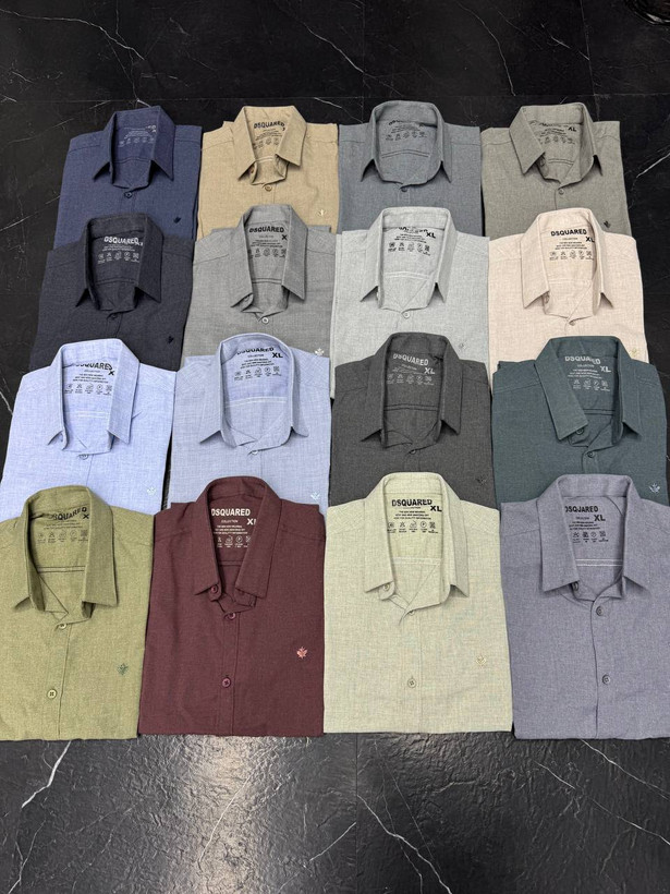 پیراهن لنین ترک مردانه آستین کوتاه خنک تابستانی در رنگبندی متنوع با پارچه بدون آبرفت و چروک